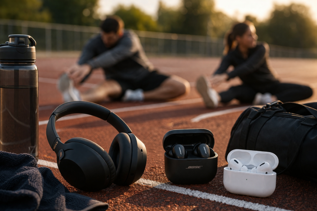 Sport man vrouw sony koptelefoon oortjes